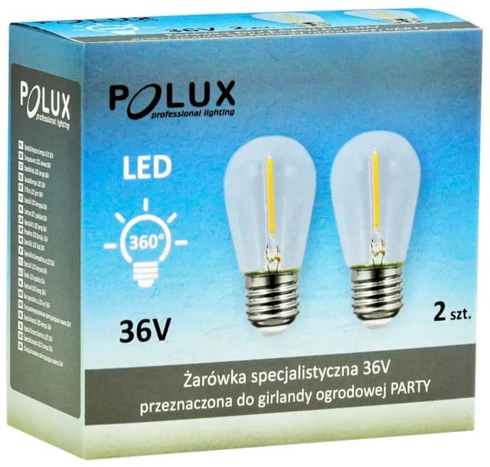 2PAK FIILAMENT S14 žiarovka pre párty girlandu 36V GOLDLUX (Polux)