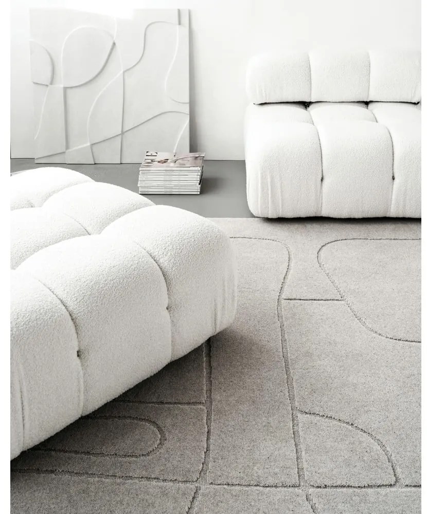 Svetlosivý vlnený koberec 160x230 cm Morphic – Agnella