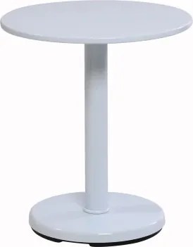 Okrúhly odkladací stolík Henrik, 42 cm, lesklý biely%