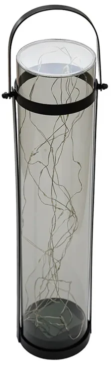 Solárna lampa LANTERN GREY 46 cm sivá