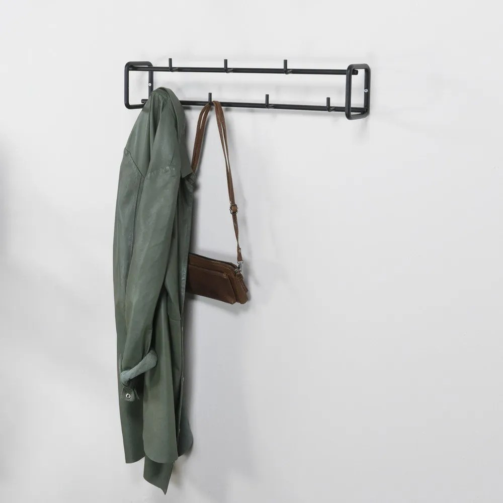 Čierny kovový nástenný vešiak Clint – Spinder Design