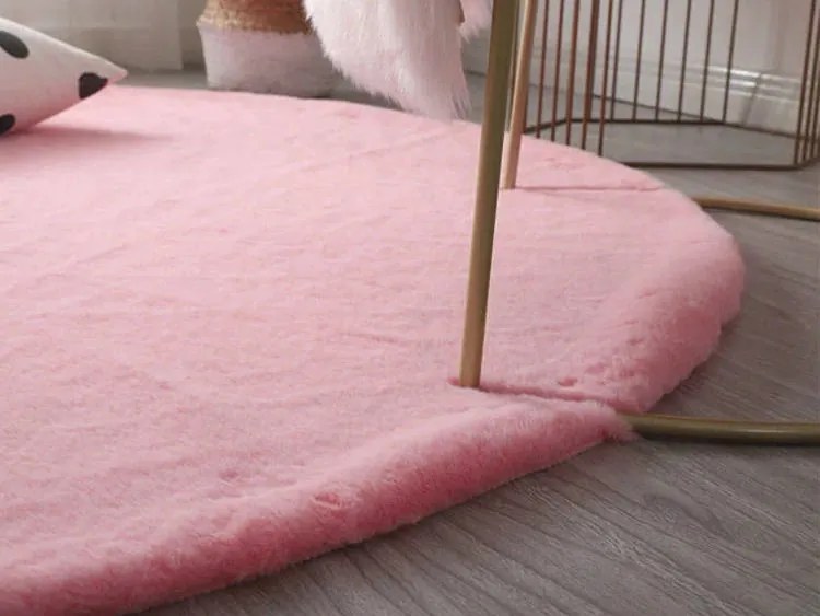 Ružový okrúhly koberec Rabbit Rozmer: 120 cm