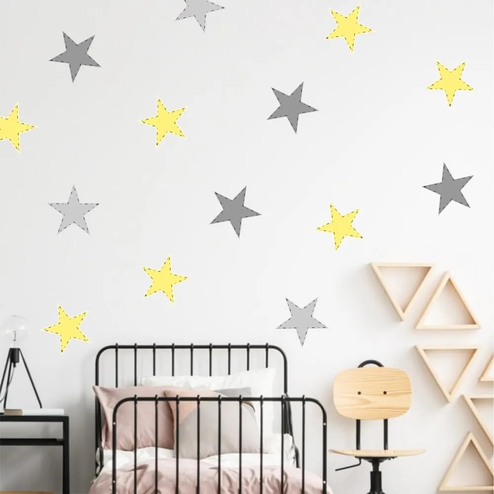 Nálepka na stenu - Žlté hviezdy