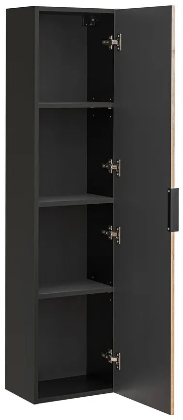 Koupelnová sestava Casad 60 cm se zápustným umyvadlem, skříňkami a zrcadlem černá/dub wotan