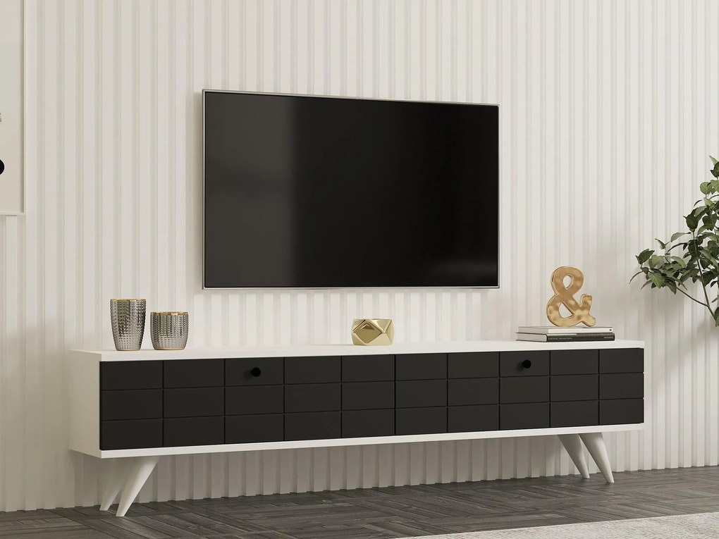 TV stolík/skrinka Butepe (antracit + biela) . Akcia -30%. Vlastná spoľahlivá doprava až k Vám domov. 1095159