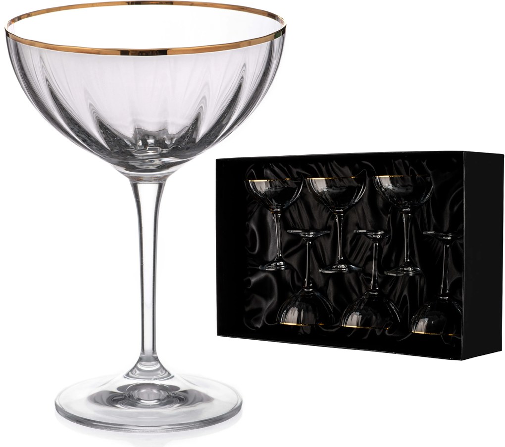 Diamante poháre na šampanské dárčekové balenie Mirage Gold 210ml 6KS