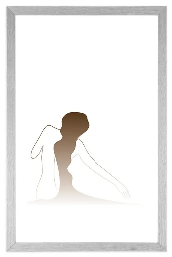 Plagát s paspartou tajomstvo ženského tela - 60x90 white