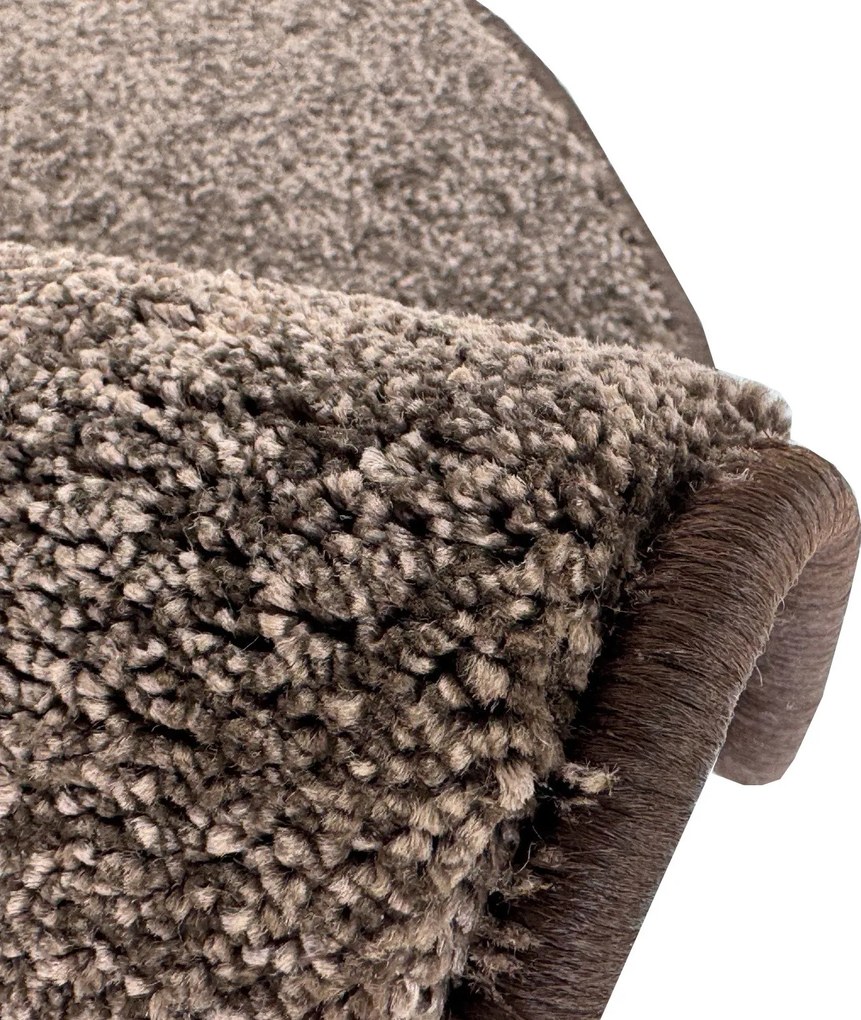 Vopi, Kusový koberec Laguna LUX čokoláda kruh, 200x200 (priemer) kruh, hnedá, obývacia izba