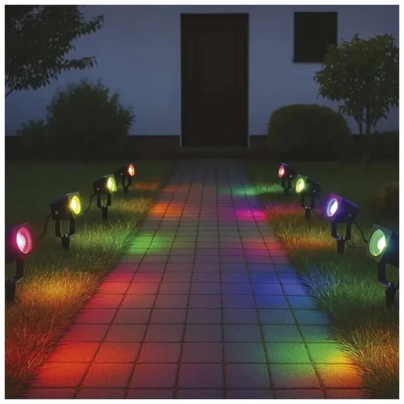 SADA 4x LED RGBIC Stm. von. lampa LED/7W/230V 3000-6500K IP65 Wi-Fi Tuya