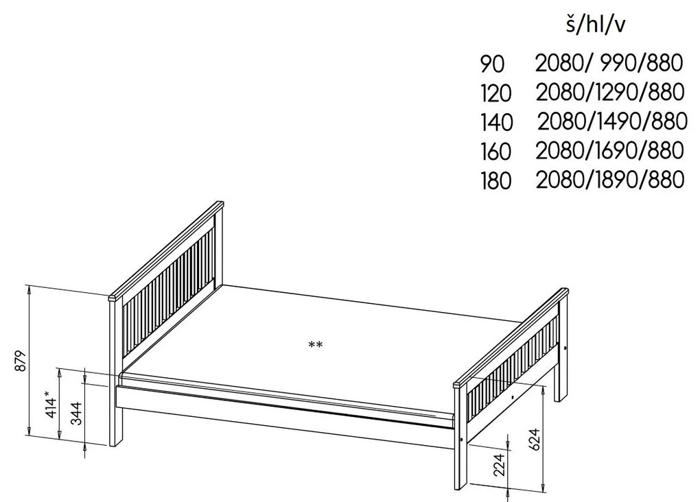 Jednolôžková posteľ  90x200 cm Latrice (antraci). Akcia -21%. Vlastná spoľahlivá doprava až k Vám domov. 1040788