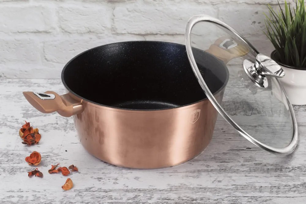 Nepriľnavý hrniec 24 cm, Rosegold BerlingerHaus