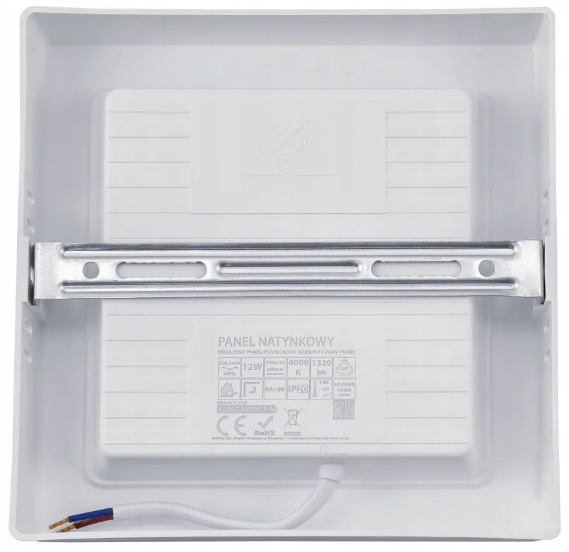 BERGE Prisadený štvorcový LED panel 12W - 1320lm - neutrálna farba
