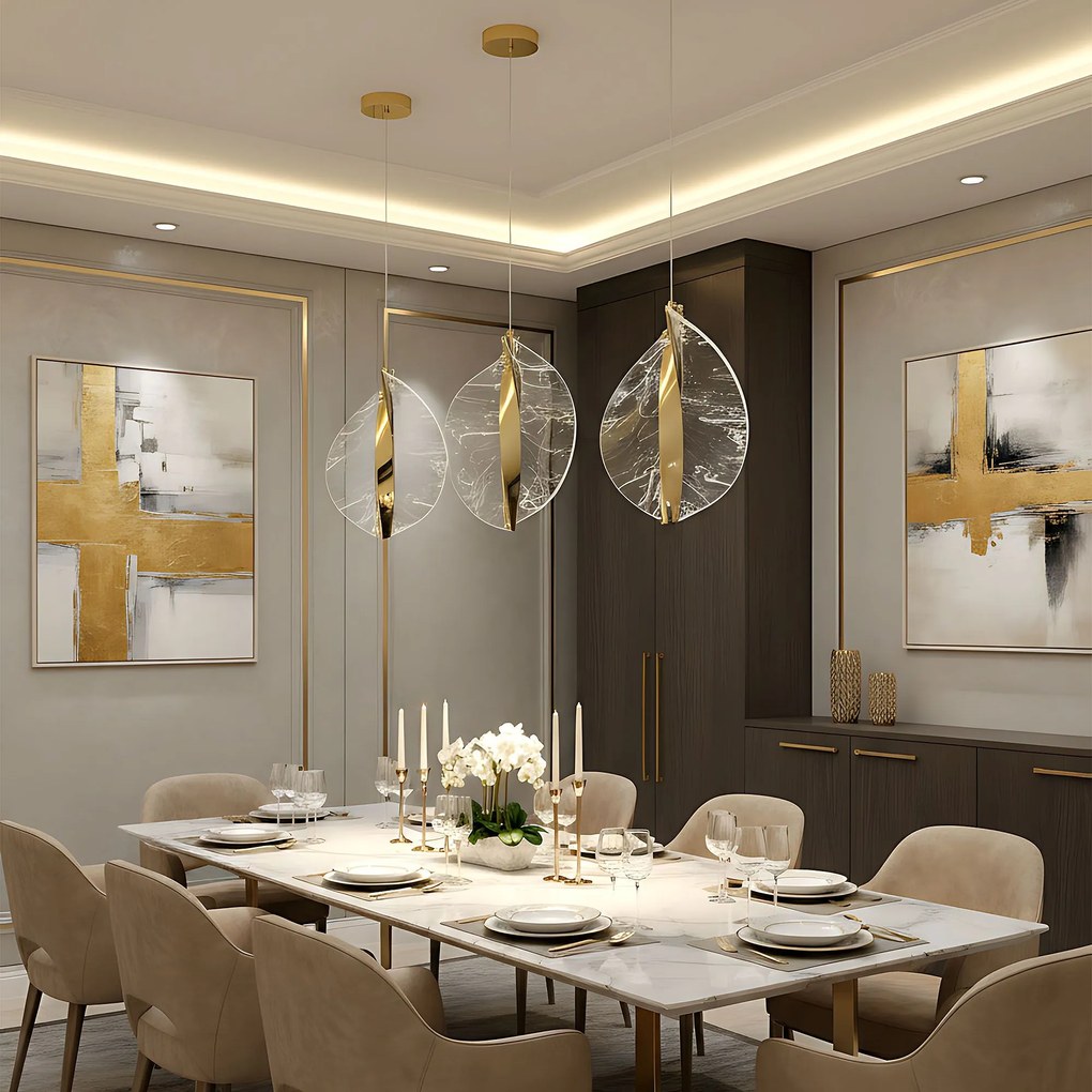 Toolight Toolight, LED závesné svietidlo 7W, 4000K, 500lm, G129-CP, zlatá, OSW-02603