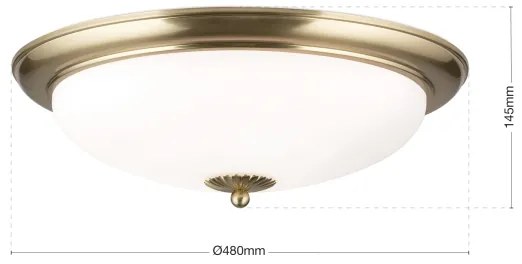 Orion - Stropné svietidlo EMPIRA 3xE27/40W/230V pr. 48 cm mosadz