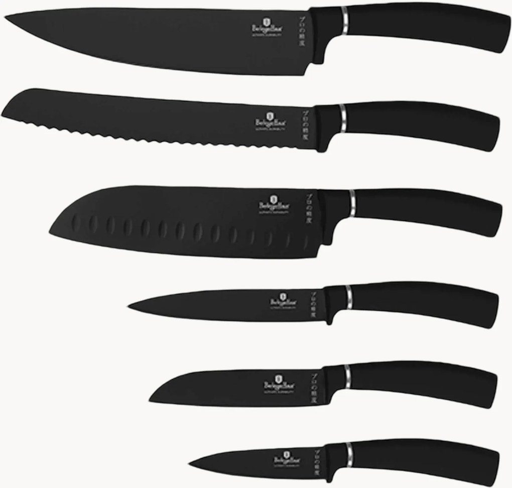 Nože z nehrdzavejúcej ocele Matte Black, 6 ks