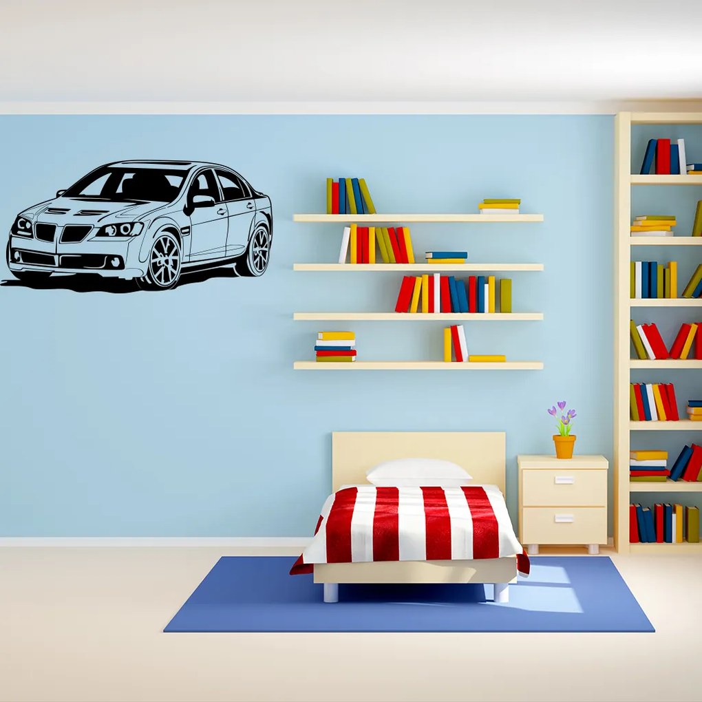Veselá Stena Samolepka Pretekárske auto Farba: žlutá, Veľkosť: 100 x 50 cm