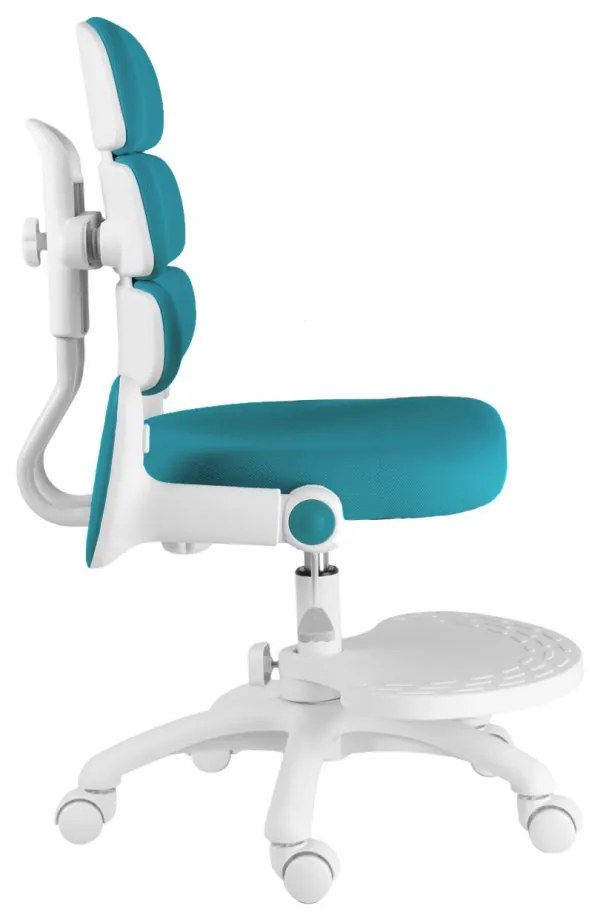 Detská rastúca stolička Neoseat KIDDY THREE — látka, prateľný poťah, tyrkysová