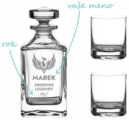 Pieskovaný whisky set Fenix (1+2)