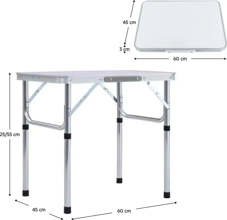 Skladací kempingový stôl Kepi Typ 2 - sivá