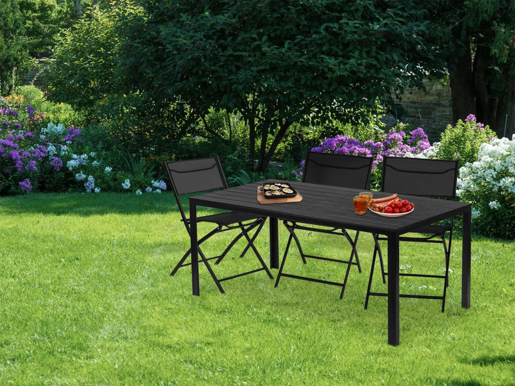 ModernHome Záhradný stôl 156 x 78 cm - Čierny