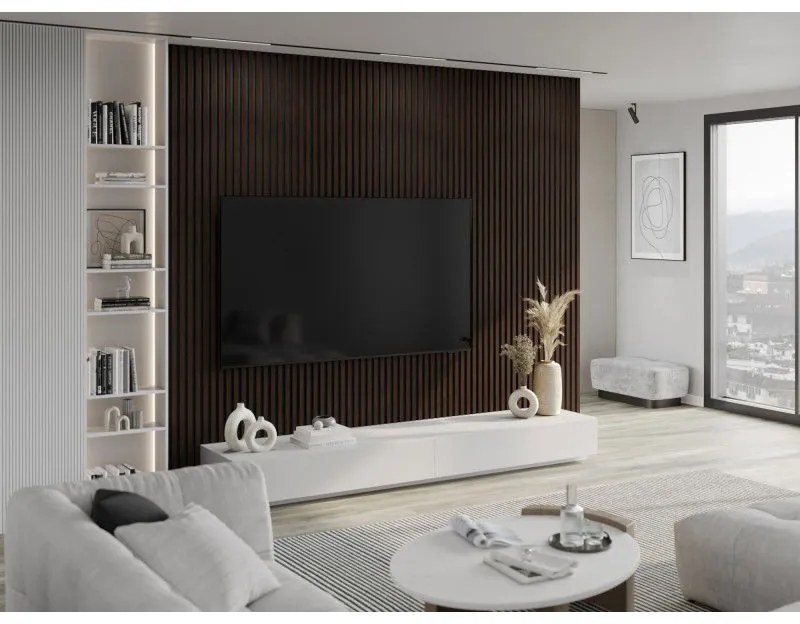 Mexen Lam-B, akustické stenové lamely 275 × 30 cm, HDF doska 4 mm, technická dyha, eben hnedý, S100-275307-3015-022