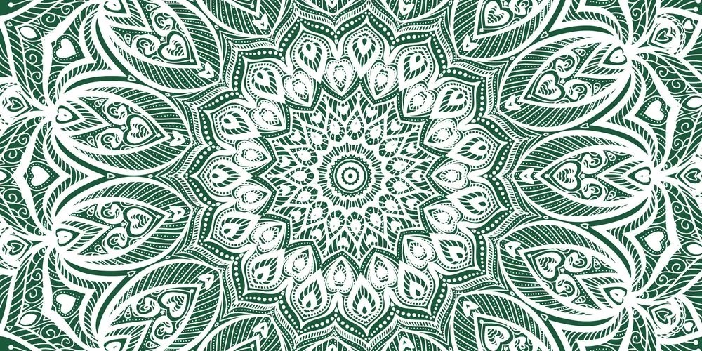 Obraz Mandala harmónie na zelenom pozadí