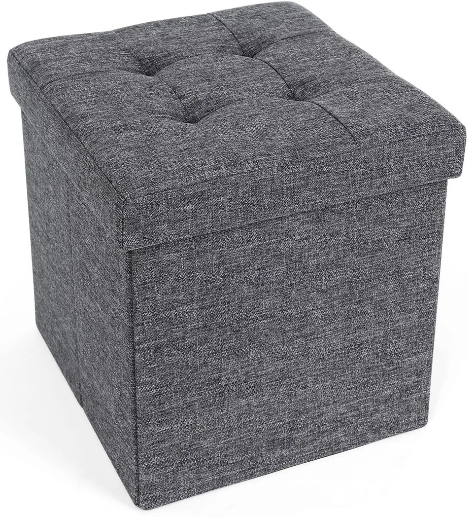 Taburetka 40 L, skladací úložný box, nosnosť 300 kg, 38 x 38 x 38 cm, tmavosivá