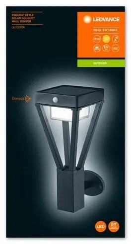 Ledvance - LED Solárne nástenné svietidlo so senzorom BOUQUET LED/6W/3,7V IP44