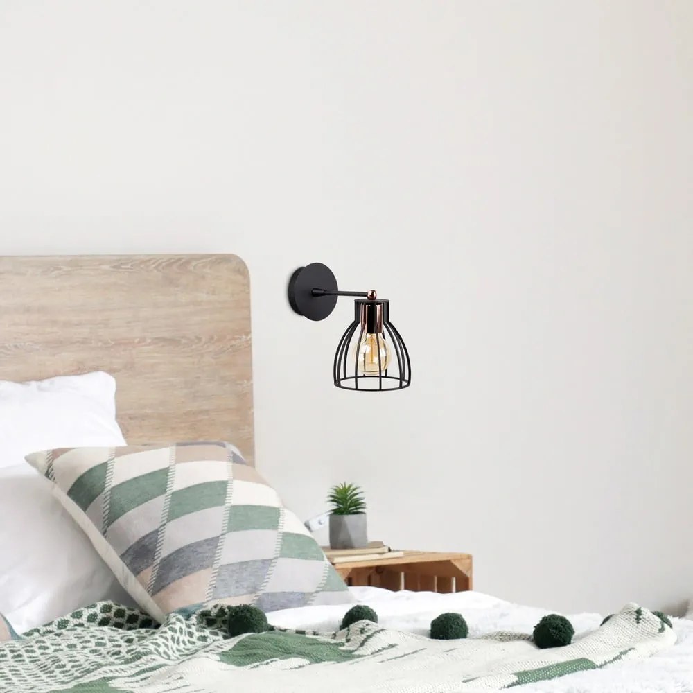 Nástenné svietidlo v čiernej a bronzovej farbe ø 15 cm Kemah – Opviq lights