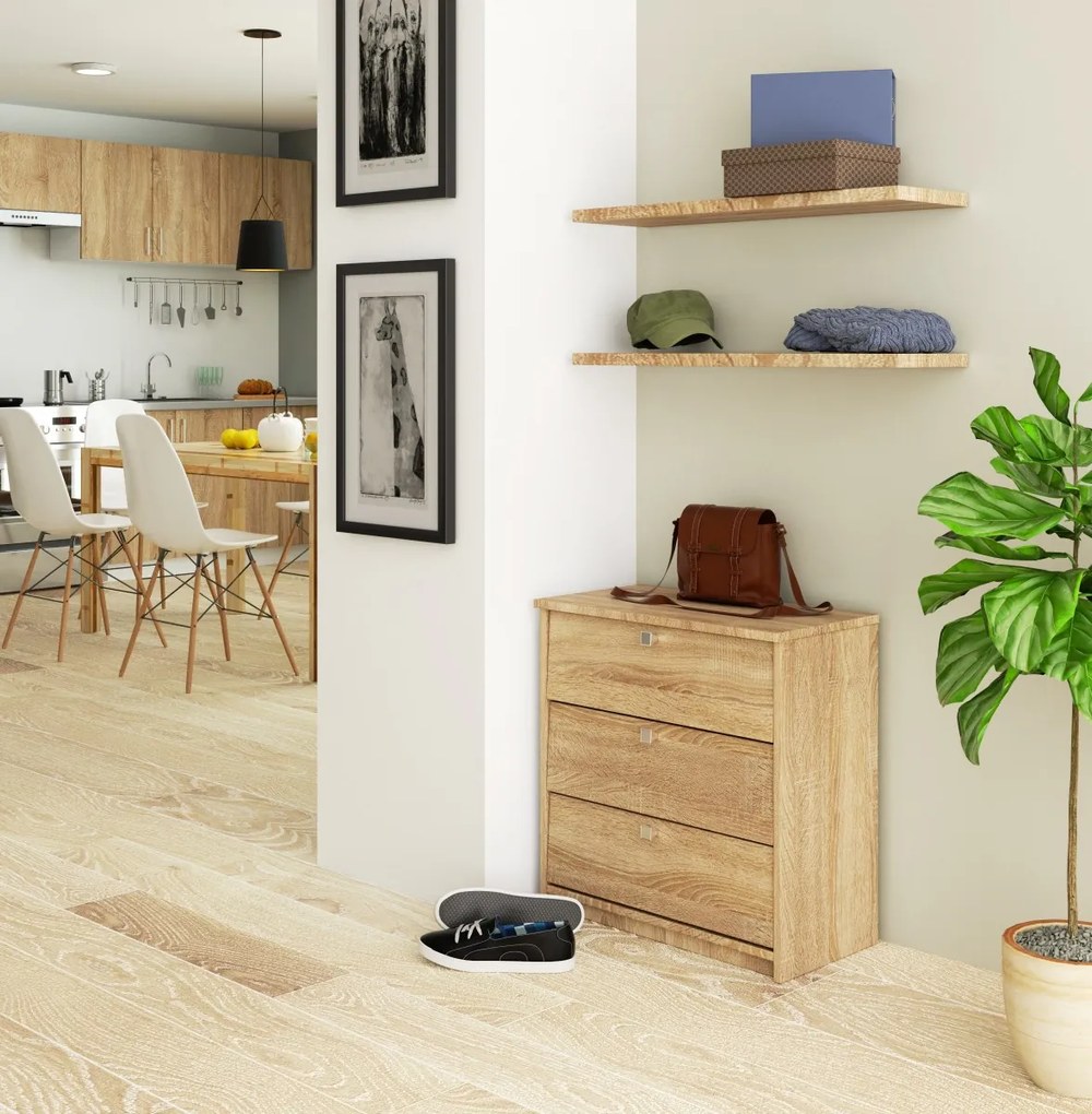 Skriňa na topánky Mini 60 cm - 3 dvierka dub sonoma