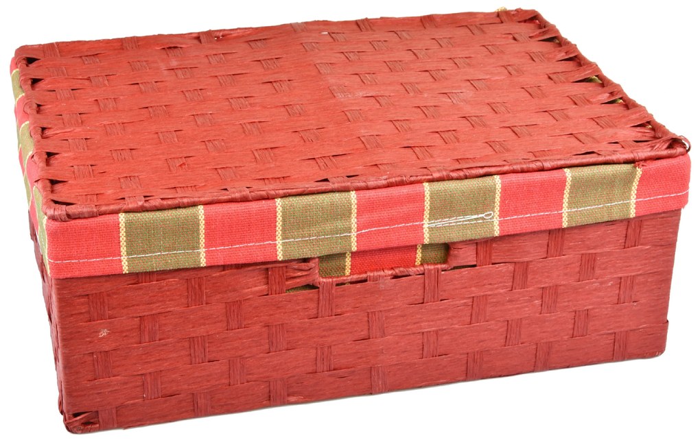 Úložný box s víkem červený Rozměry (cm): 53x33, v. 19