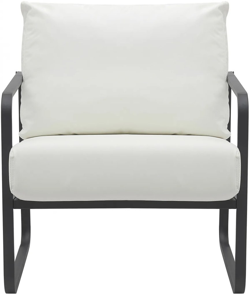 Design-Shop Kreslo Manea - koženka / kov - Biela
