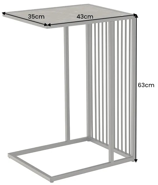 Dizajnový odkladací stolík Haines 43 cm vzor mramor