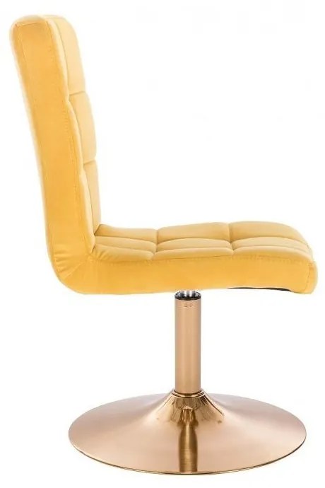 LuxuryForm DESIGN Stolička TOLEDO VELUR na zlatom tanieri - žltá