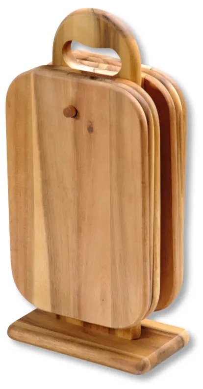 Kesper Súprava 6 drevených doštičiek na stojane, akáciové drevo (23x15x1cm)