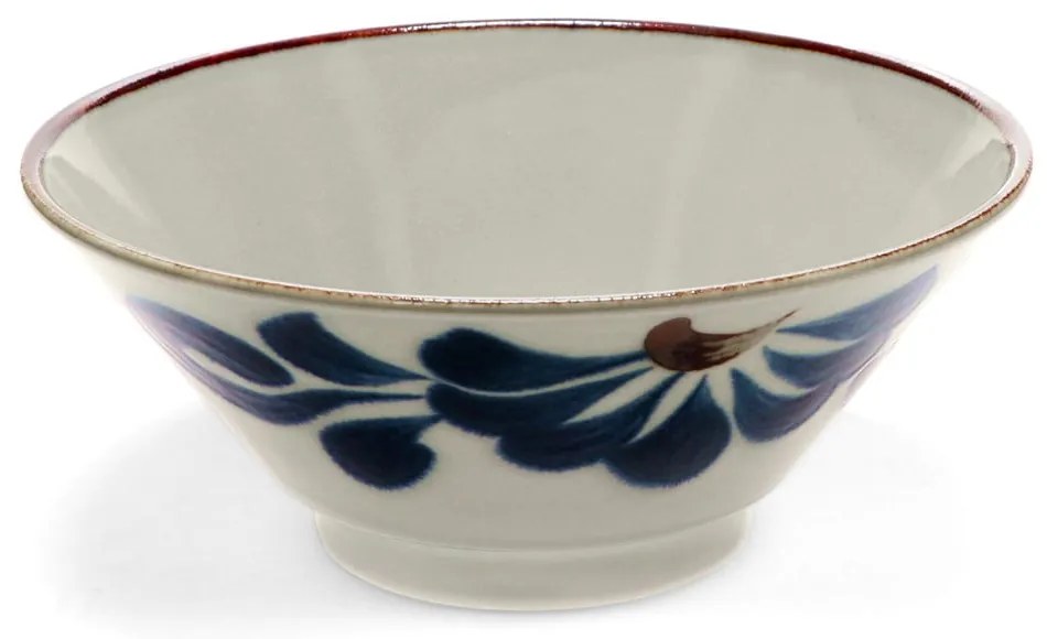 Modrá/béžová porcelánová ramen miska 900 ml Flower – Rex London