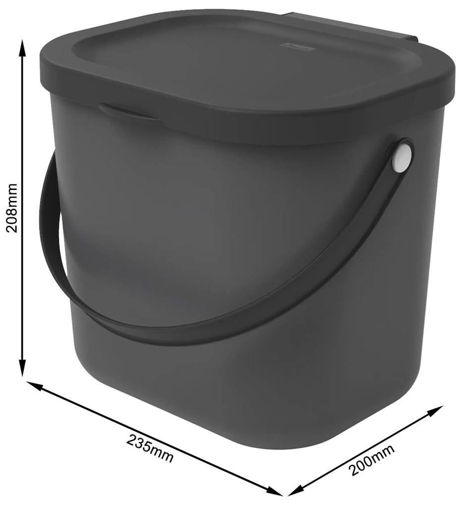 Malý odpadkový kôš na bioodpad, 6 l ALBULA, antracit