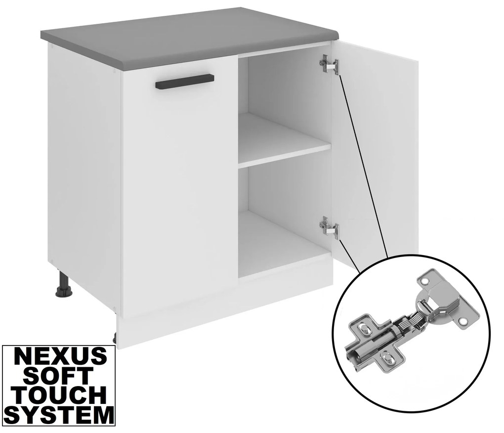 Kuchynská linka Belini Premium Full Version 240 cm šedý lesk s pracovnou doskou SANDY