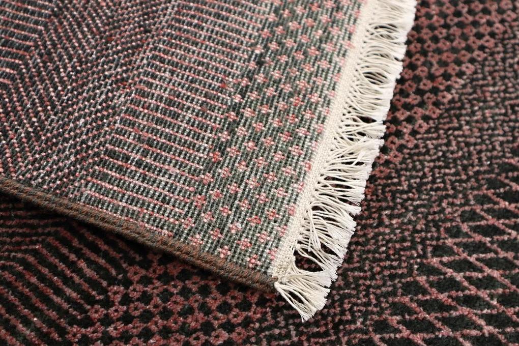 Diamond Carpets koberce Ručne viazaný kusový koberec Diamond DC-MCN Black / rust - 160x230 cm