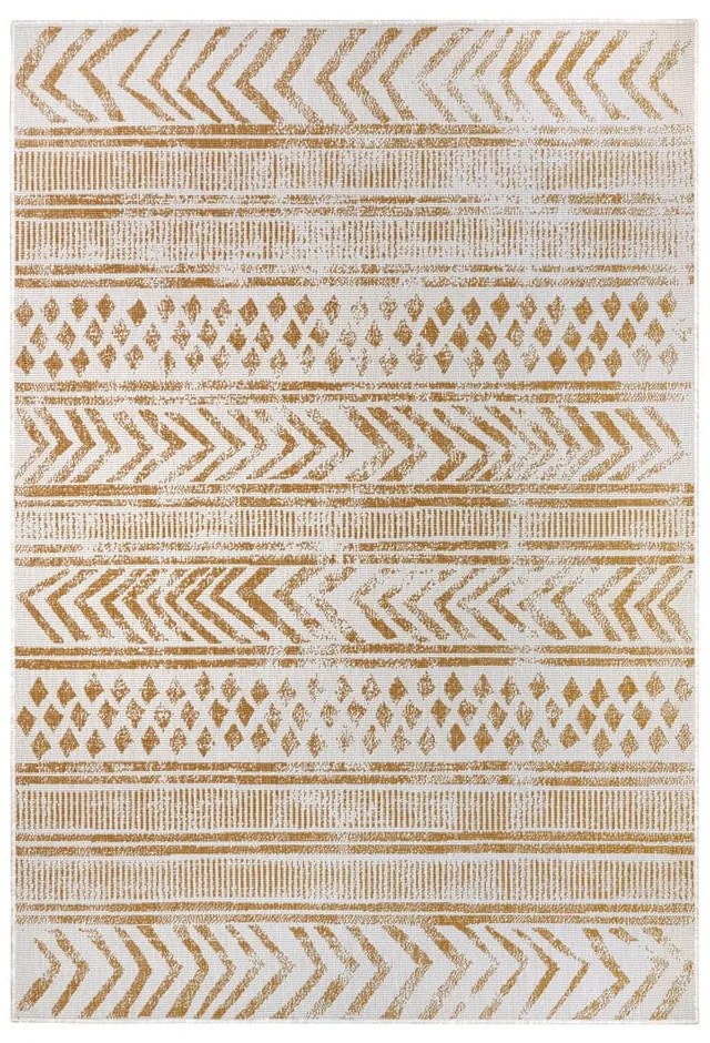 Okrovožlto-biely vonkajší koberec 80x150 cm Biri – NORTHRUGS