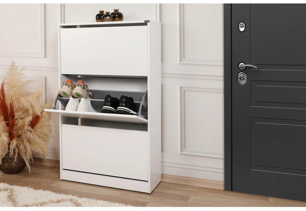 Botník (skrinka na topánky) Kupuba (biela). Akcia -21%. Vlastná spoľahlivá doprava až k Vám domov. 1094575