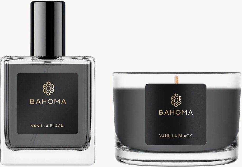 Izbový sprej a vonná sviečka Vanilla Black, 2 ks (Fresh, Floral)
