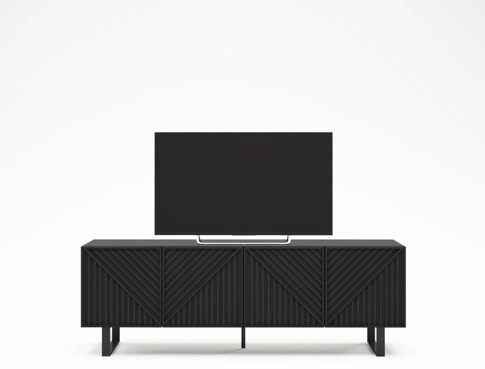 Čierny TV stolík 161x55x35 cm Peta – Marckeric