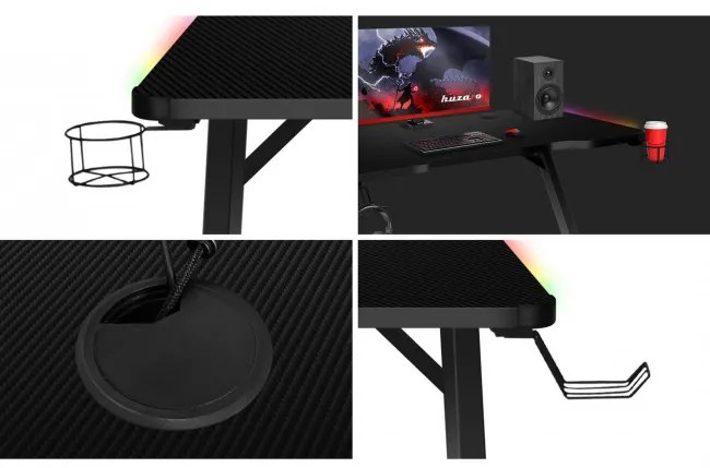 Herný stôl Hero - 2.5 čierny RGB