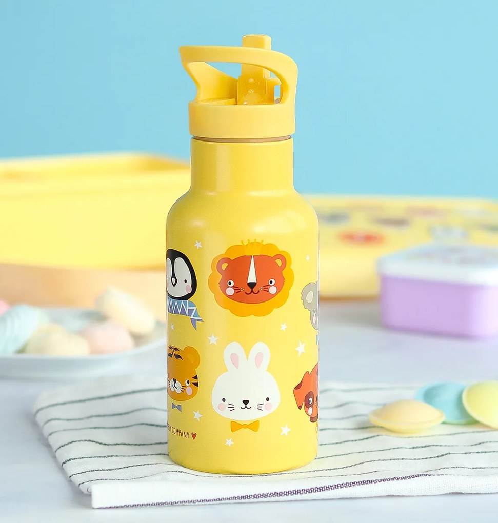 A Little Lovely Company - antikorová fľaša na pitie, 350 ml - zvierací kamaráti