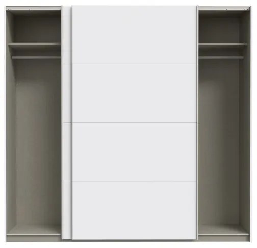 Šatníková skriňa so zrkadlom KARO 220x210 cm biela