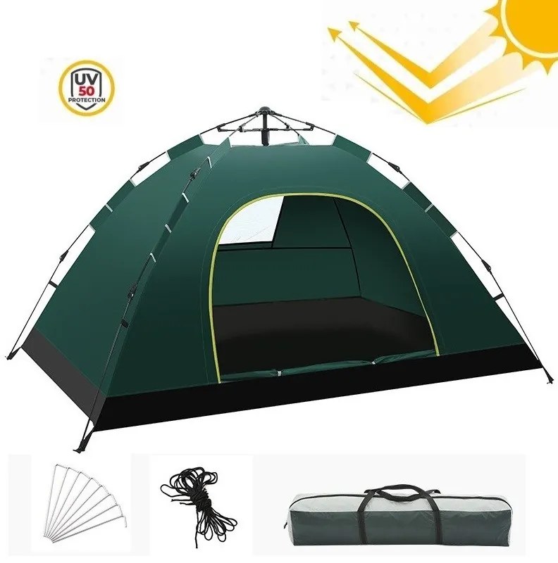 Zelený kempingový stan pre 2-3 osoby 200 x 140 x 115 cm