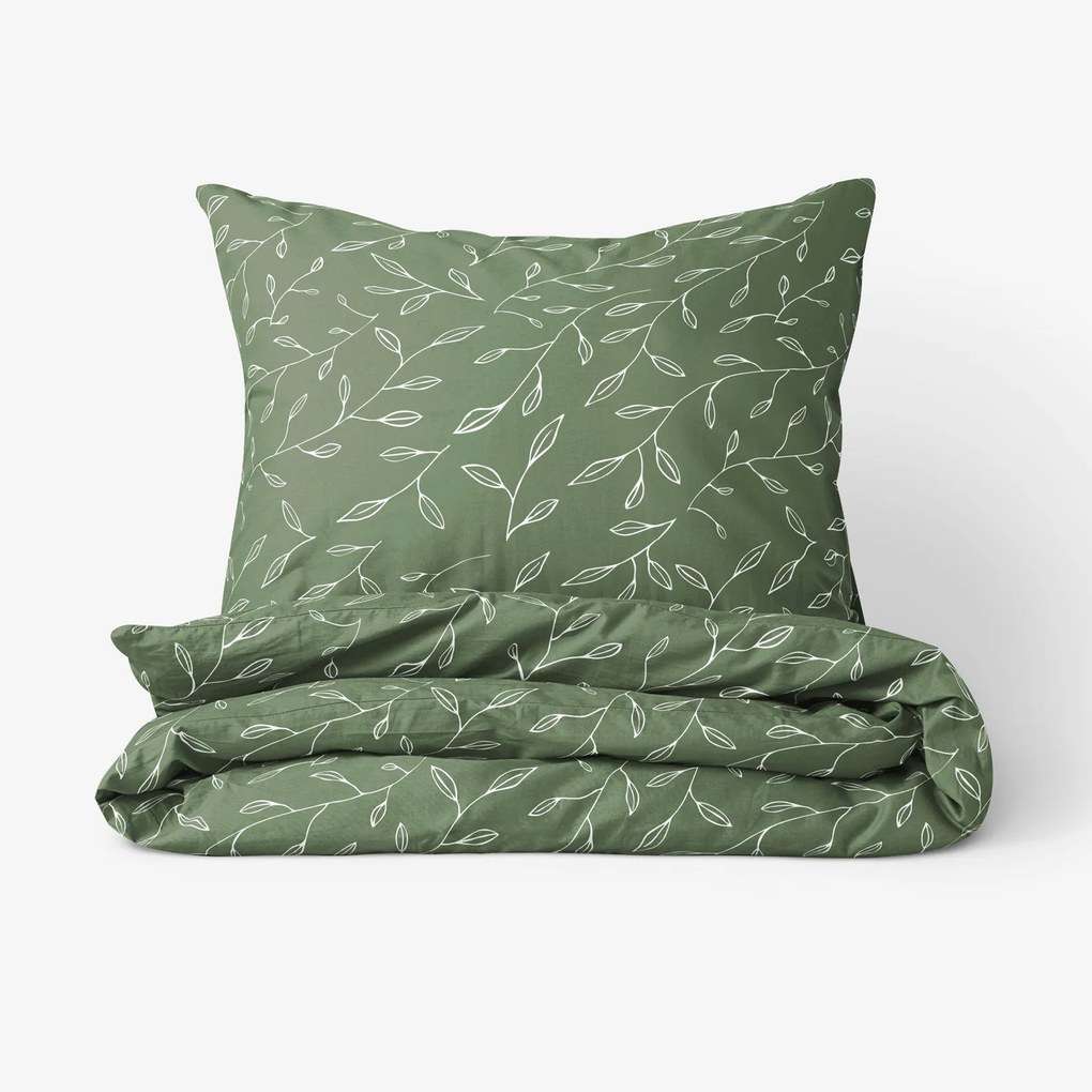 Goldea bavlnené posteľné obliečky - čajové lístky 200 x 200 a 2ks 70 x 90 cm