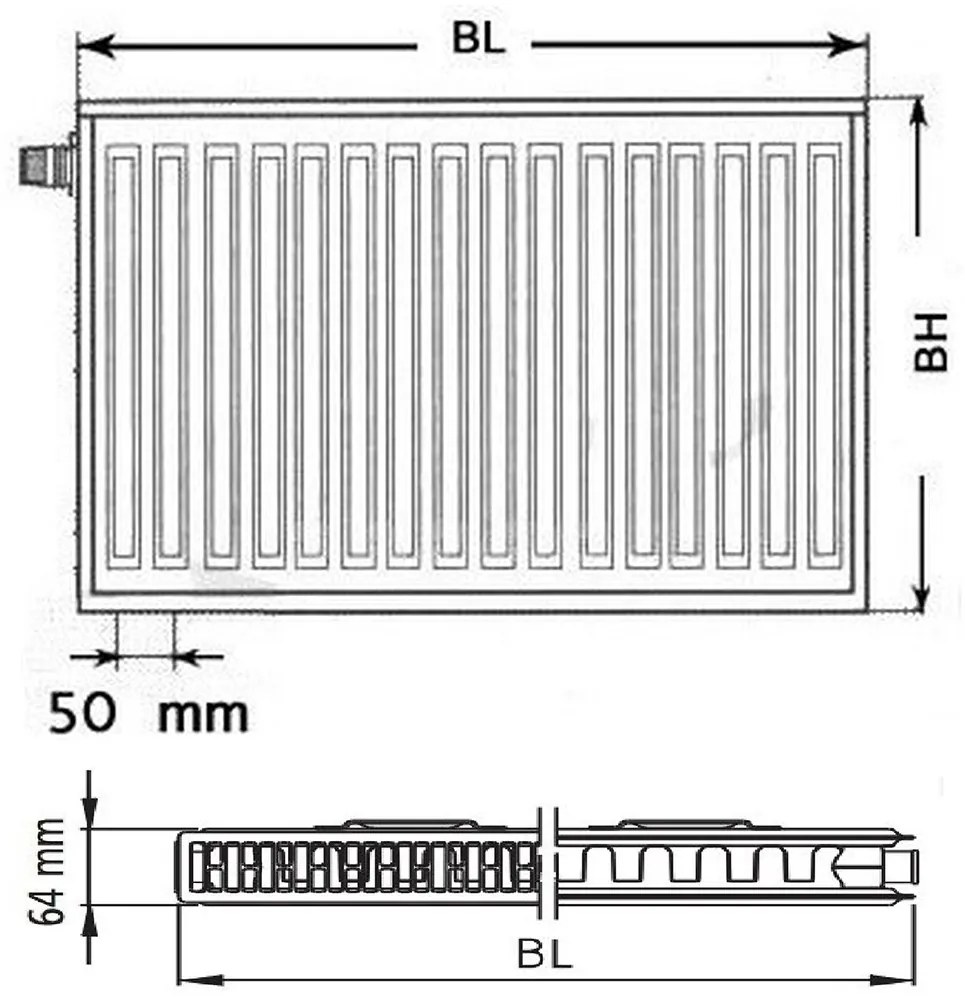 Kermi Therm X2 Profil-V doskový radiátor 12 900 / 700 FTV120900701L1K