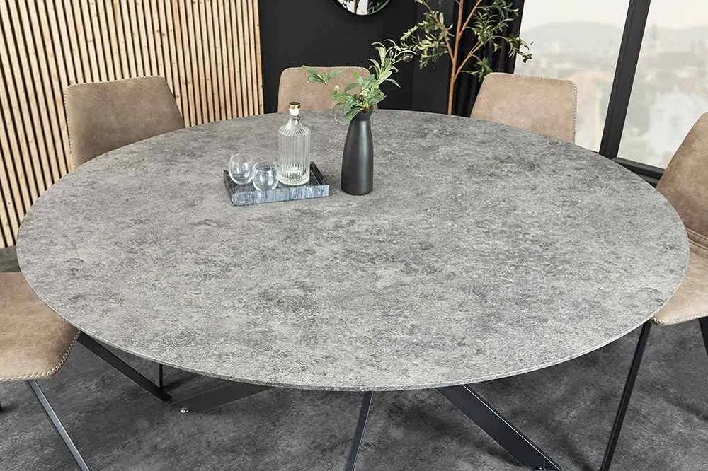 Okrúhly jedálenský stôl Pahukumaa 120 cm vzor sivý kameň